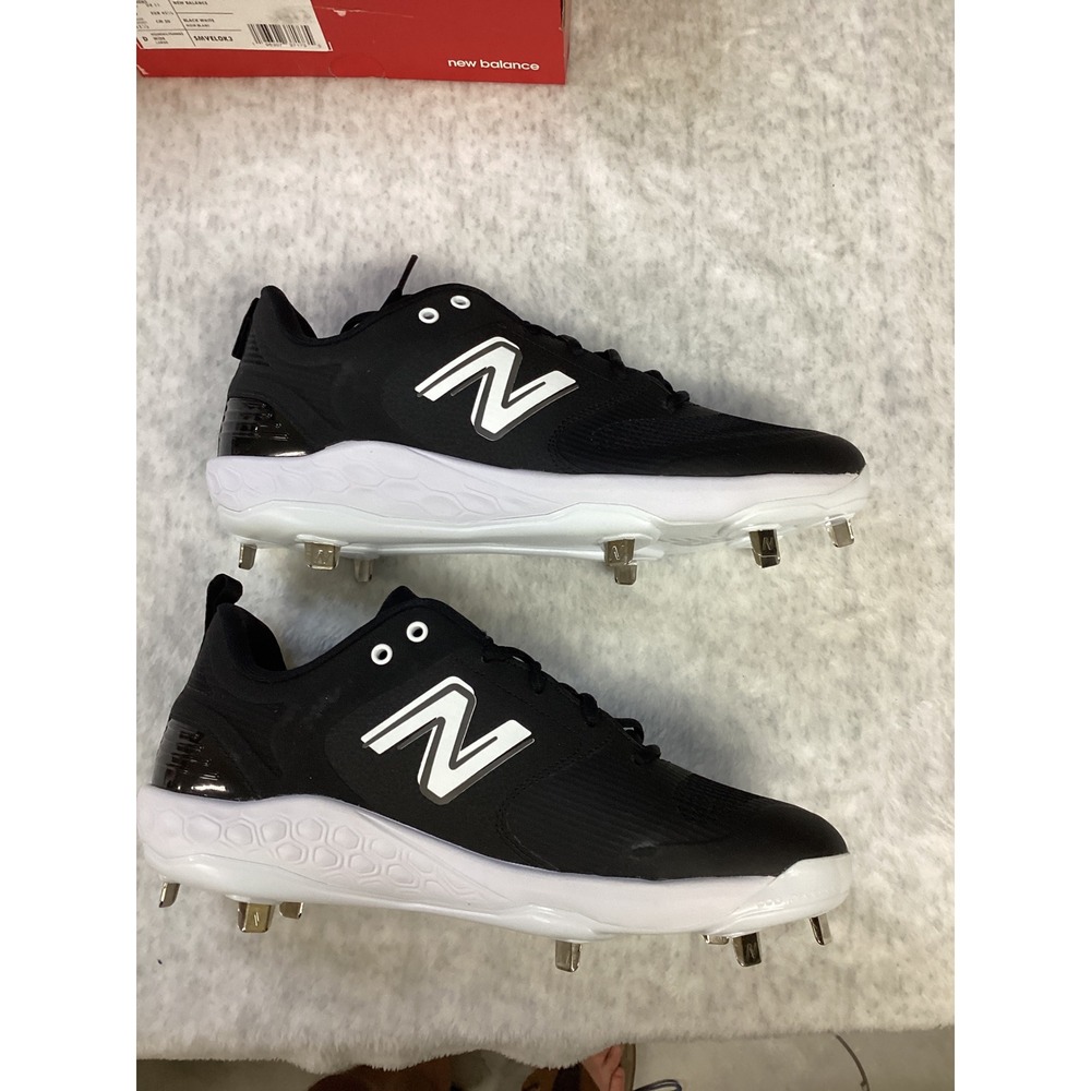 New Balance Fresh Foam X Velo v3 Metal Softball Cleats Black White SMVELOK3 13W